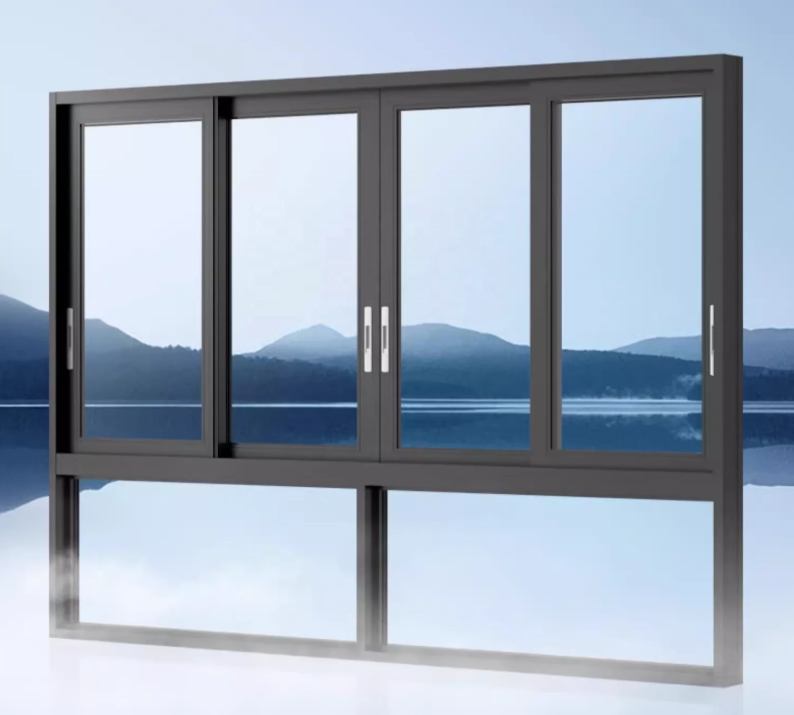 Aluminum Alloy Small Slide Window Section Vertical Sliding Ventilation Window Anti-Lift Grid Folding Open Manufactured Malaysia