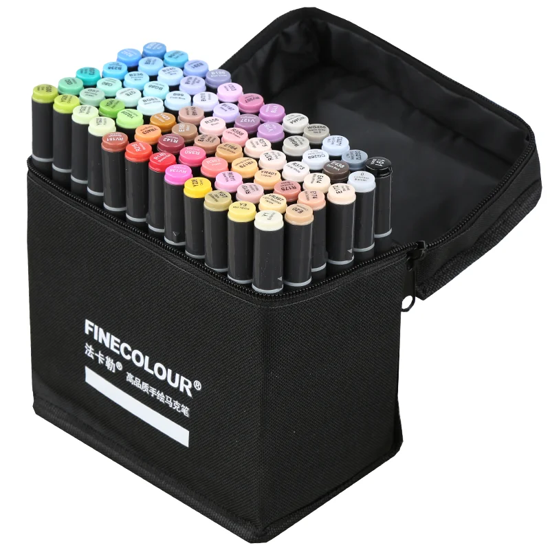 Finecolor Professional 72 Color Animation Double Head Alcohol Oily Student Drawing Fabric Permanent Color Marker Pen Set