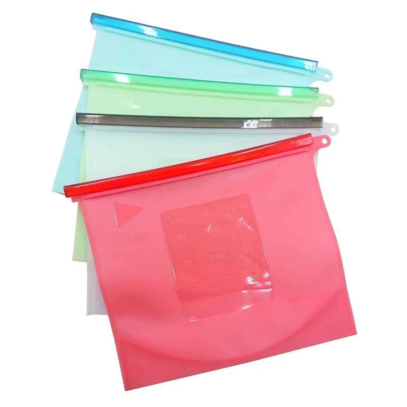 BPA free Leakproof Preservation Reusable Food Fresh Cover Silicone Food Storage Bag