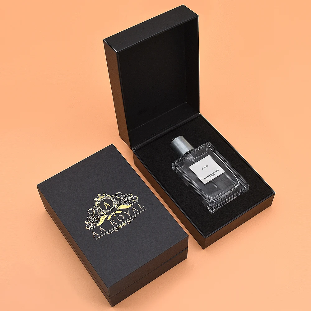 Vintage luxury perfume customized logo book box empty bottle 50ML 100ML empty perfume box packaging