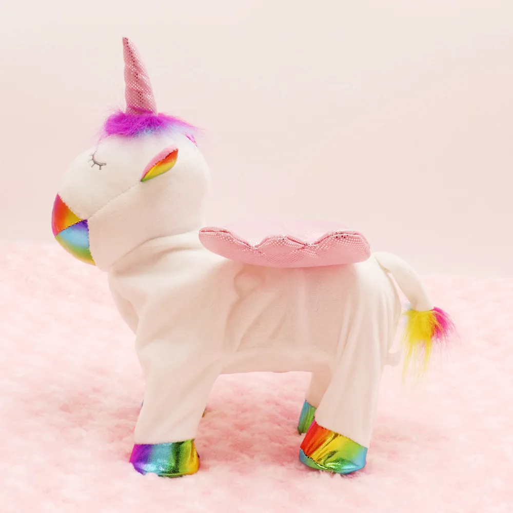 Ins Unicorn Rope Angel Horse Doll Beautiful Unicorn Plush Toys Colorful Music Electric Walking Unicorn Singing Songs Plush Toy