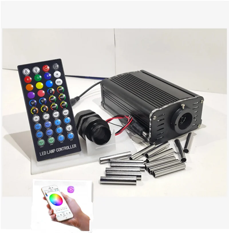 Bluetooth App + Remote control + Music control 18W RGBW Twinkle & shooting star two in one led fiber illuminator