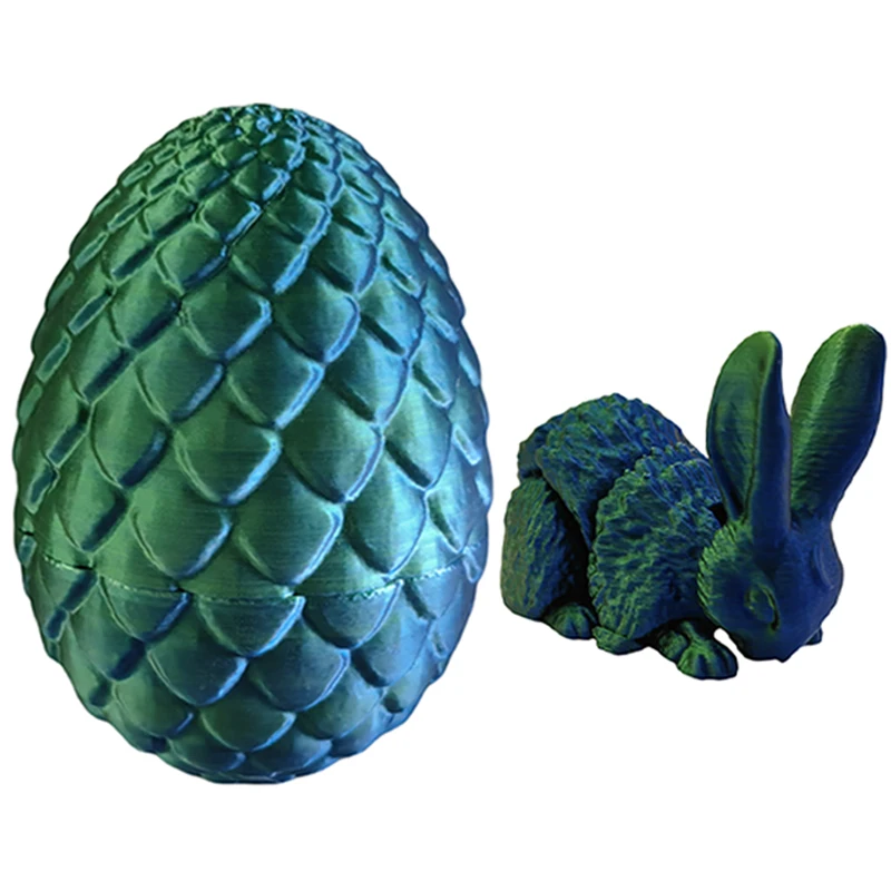 Custom 3D Printed Easter Bunny Toy Unisex Flexible Articulated 3D Model PLA Fidget Dragon Egg Fidget Toy