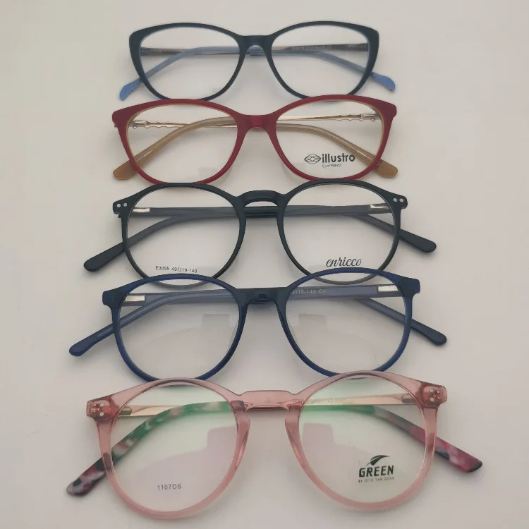 Cheap Price Inventory Acetate Optical Frame Big Frame Glasses Men Women Spectacles