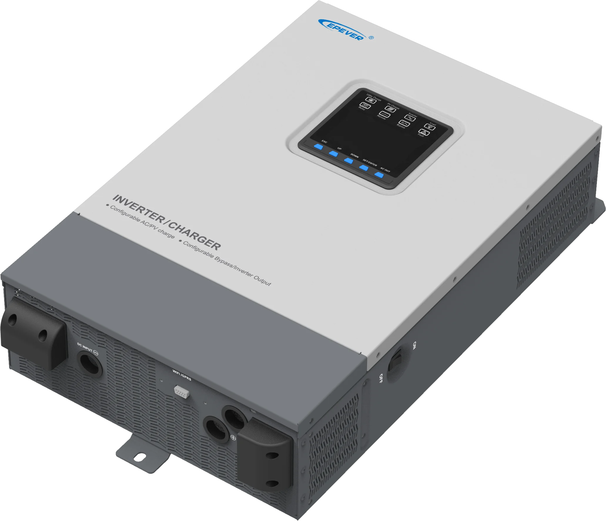 UP-HI series EPEVER 2KW 3KW solar hybrid inverter with mppt solar charge controller and grid charger 24VDC,48VDC to 110/120V