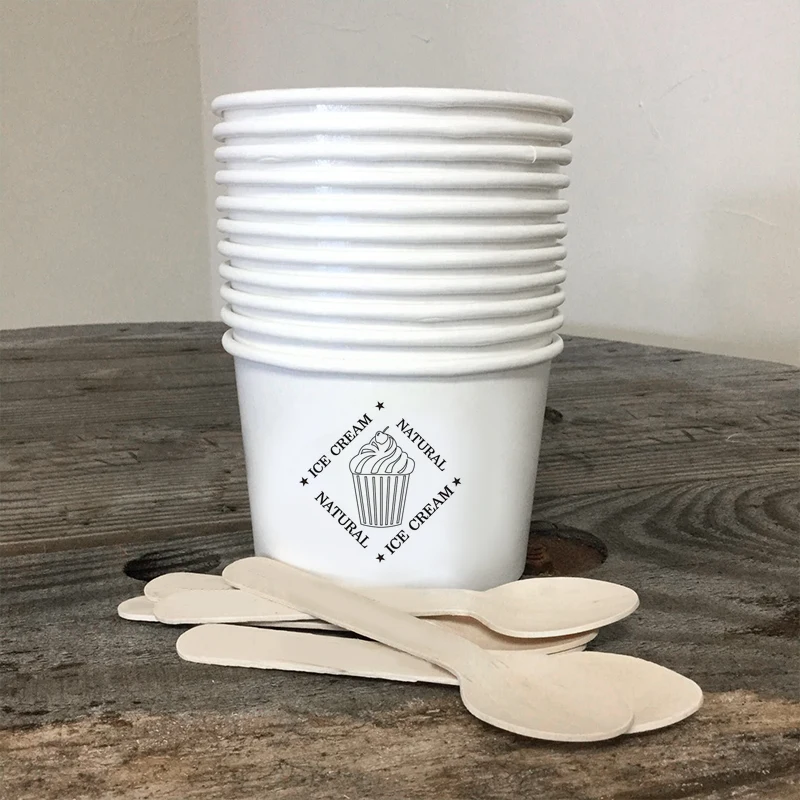 LOKYO Custom cute cartoon frozen yogurt ice cream bowl to go disposable paper cup for ice cream