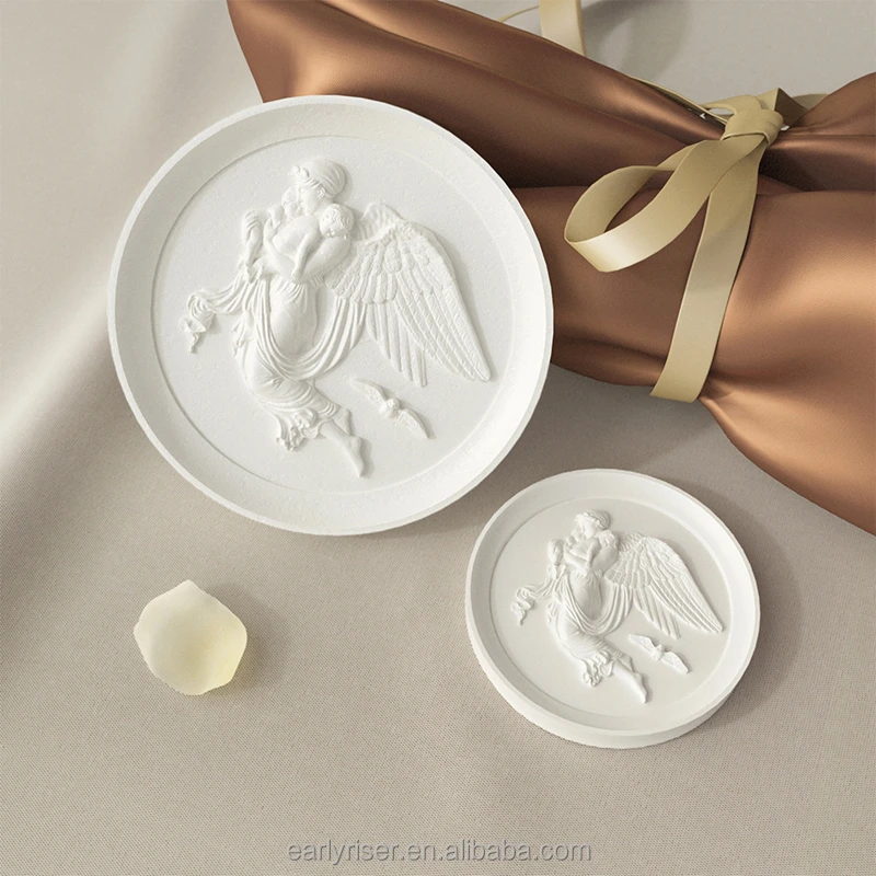 Early Riser DIY relief angel tray epoxy dish mold gypsum concrete board silicone mold making crafts