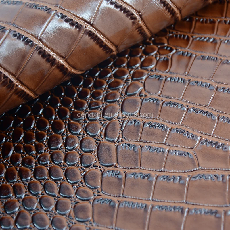 
Deft design crocodile grain pvc synthetic leather material 