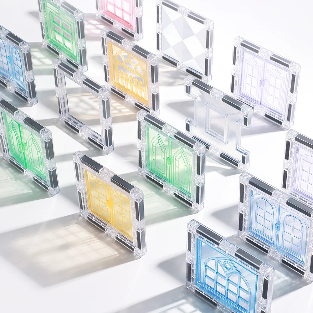 Factory starlight transparent Magnetic Building Tiles for Kids Construction Gift Set Bpa Free Blocks Educational Plastic Toys