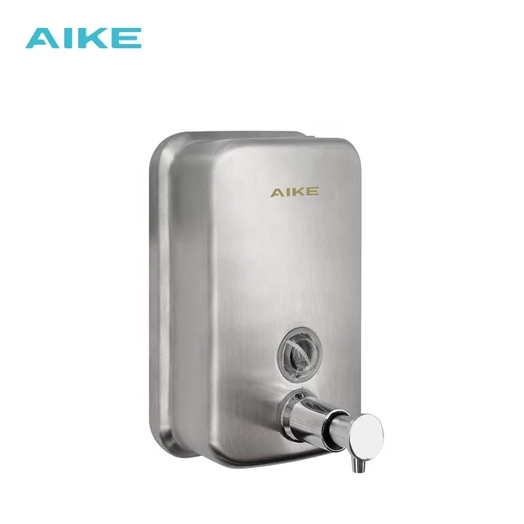 AIKE AK1001 Wholesale Manufacturer Bathroom Wall Mounted Stainless Steel Liquid Hand wash Soap Dispenser 500ml kitchen kids