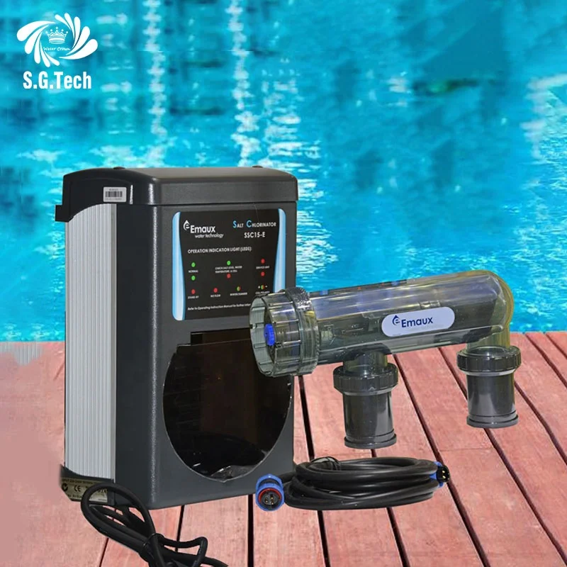 Salt water chlorinator system water crown electrolytic disinfection for swimming pool clear LED operation