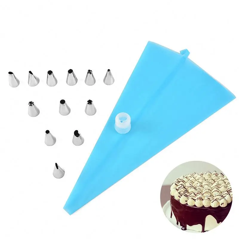 14 Pieces Stainless Steel Cake Decorating Nozzles Set DIY Pastry Icing Piping Nozzles with Storage Box