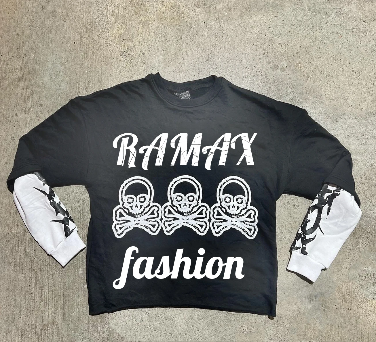 Double Sleeve Tee heavyweight graphic silk screen print t shirt men tees 300gsm 100% cotton Acid Stone Boxy Fit long Sleeve Tee