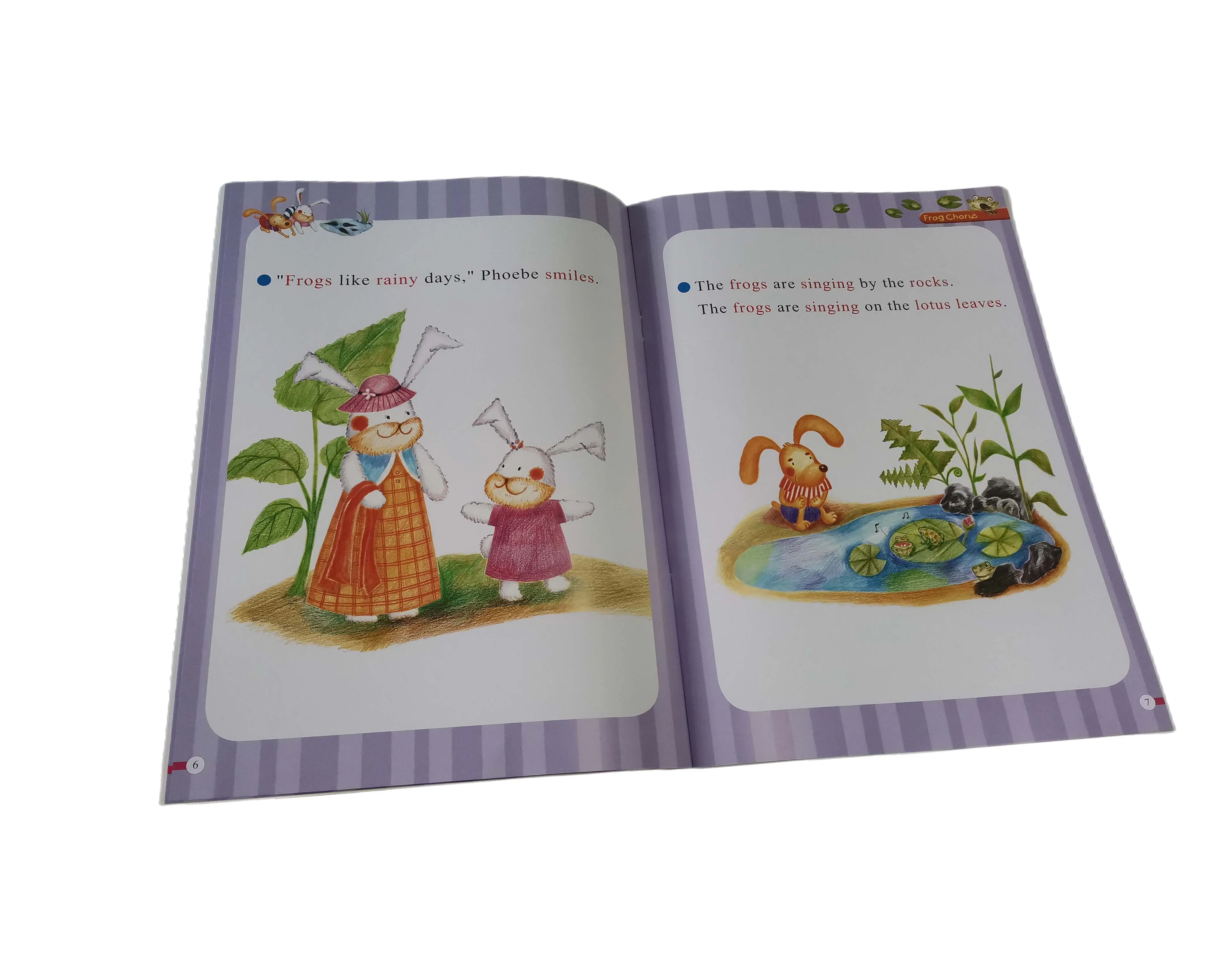 English children story book about natural life with kids talking pen