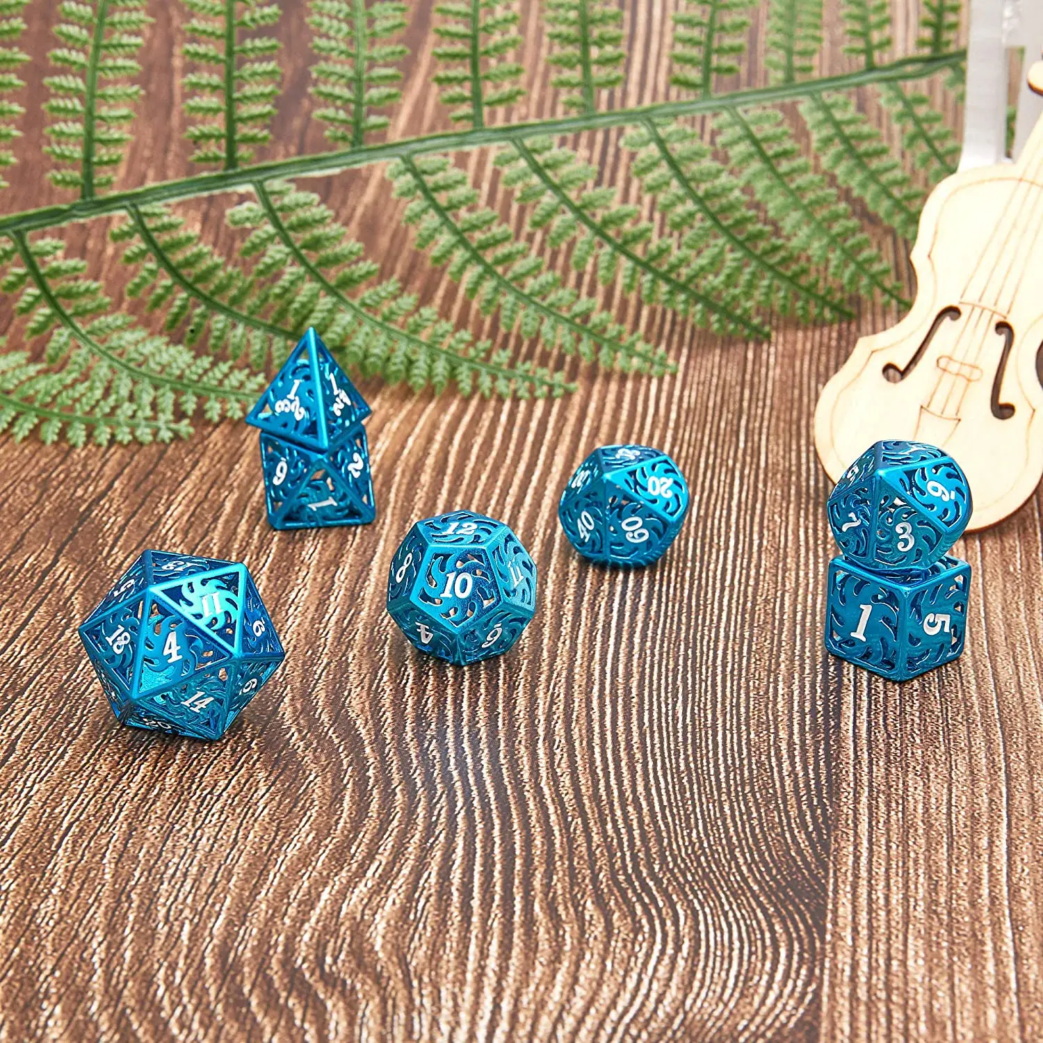 Easysay Hollow Metal Dnd Dice Set RPG Dice Card Game Dungeons and Dragons Dice