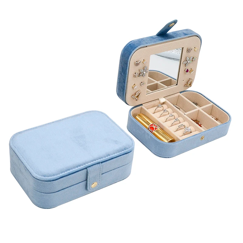 Drop Shipping 1pcs Ring Earring Necklace Jewellery Case Travel jewelry Box Leather jewelry Organizer