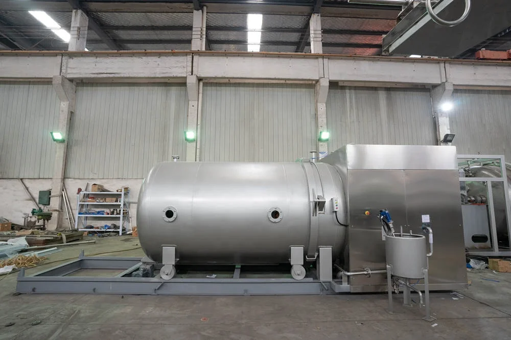 Промышленная машина для окрашивания ткани с открытой