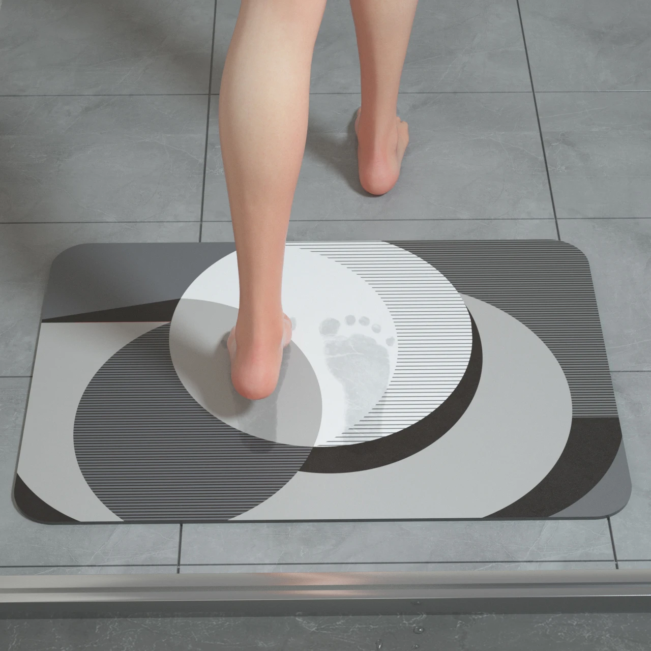 Absorbent Baby Thick Large Diatomite Shaggy Custom Logo Bath Mat Carpet Rug Terry Bath Set Geometrik Bathroom Mat