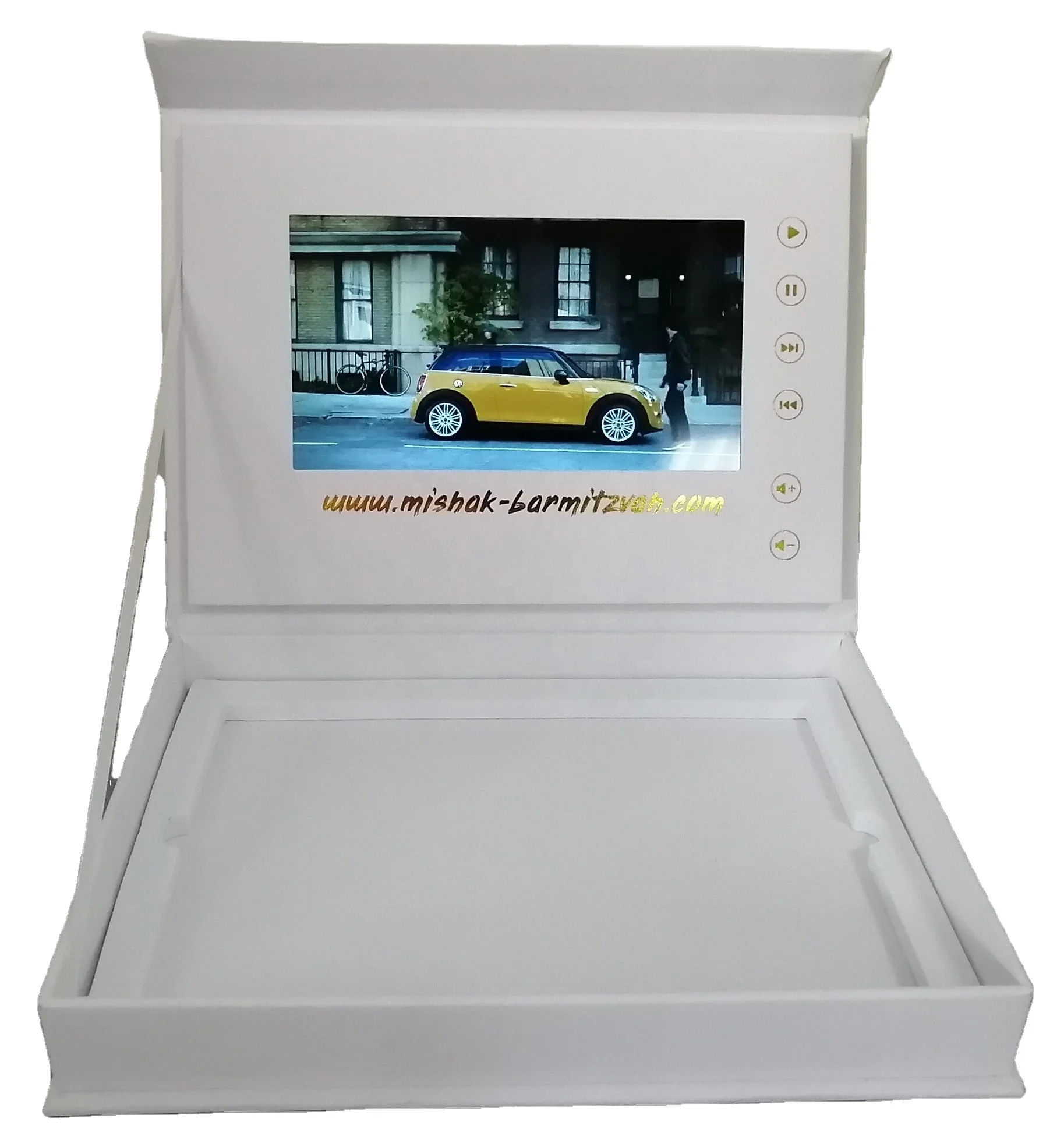 wholesale customized 7 inch LCD Screen video pack box , lcd video gift packing Box ,Video brochure box with led screen