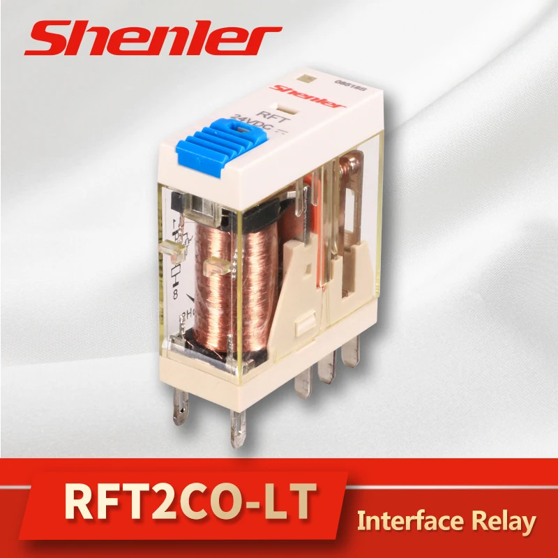 Электромагнитное реле Shenler RFT2CO024LT 2 полюса 8 А 24 В постоянного тока интерфейс автоматический прозрачный ретранслятор промежуточная сетка