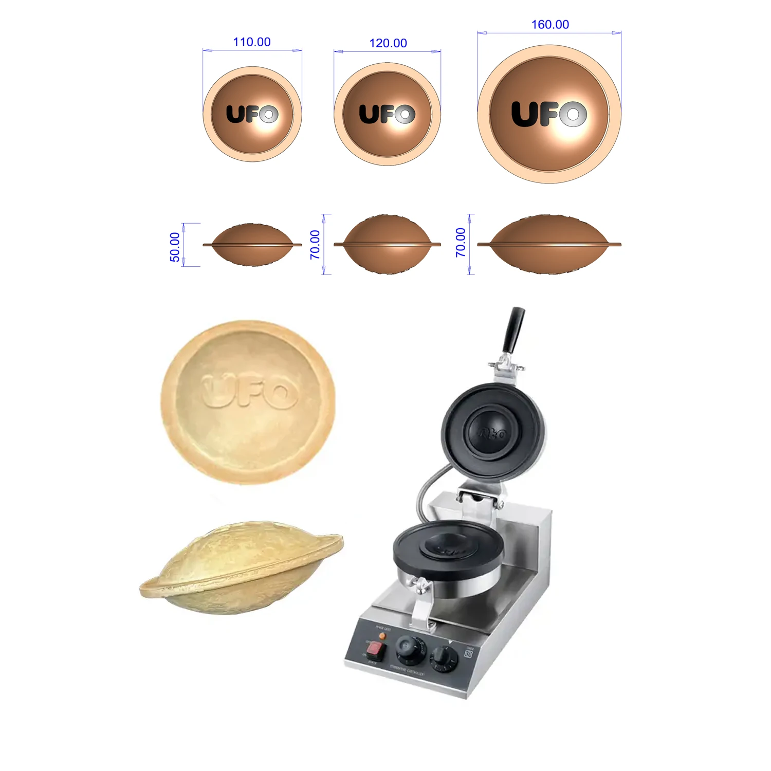 UFO burger Machine Ice cream Gelato Press Burger Machine For Small Business UFO Burger Bread Press Maker Machine With CE