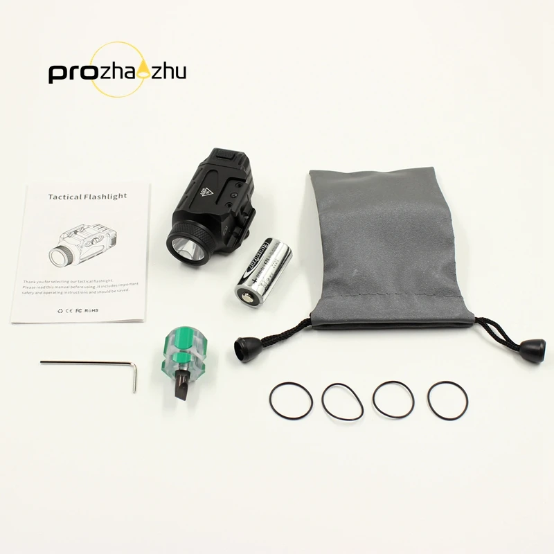 Mini Rails mounted Light IP65 Waterproof 600 Lumen CR123A LED tactical flashlight hunting accessories