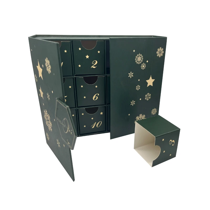 Hight Quality Low Price 12 Days Good Price Custom Number Christmas Advent Packaging Carton Calendar Gift Paper Box