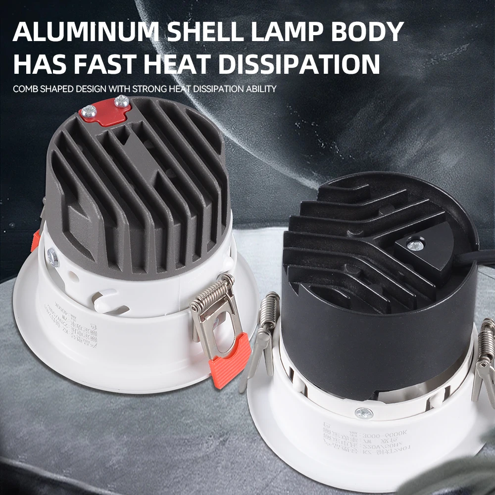 NEW Home Lighting Indoor Aluminum AC220V 3 Colors White Light Natural White Surface Mounted Recessed LED Spotlight LED Downlight