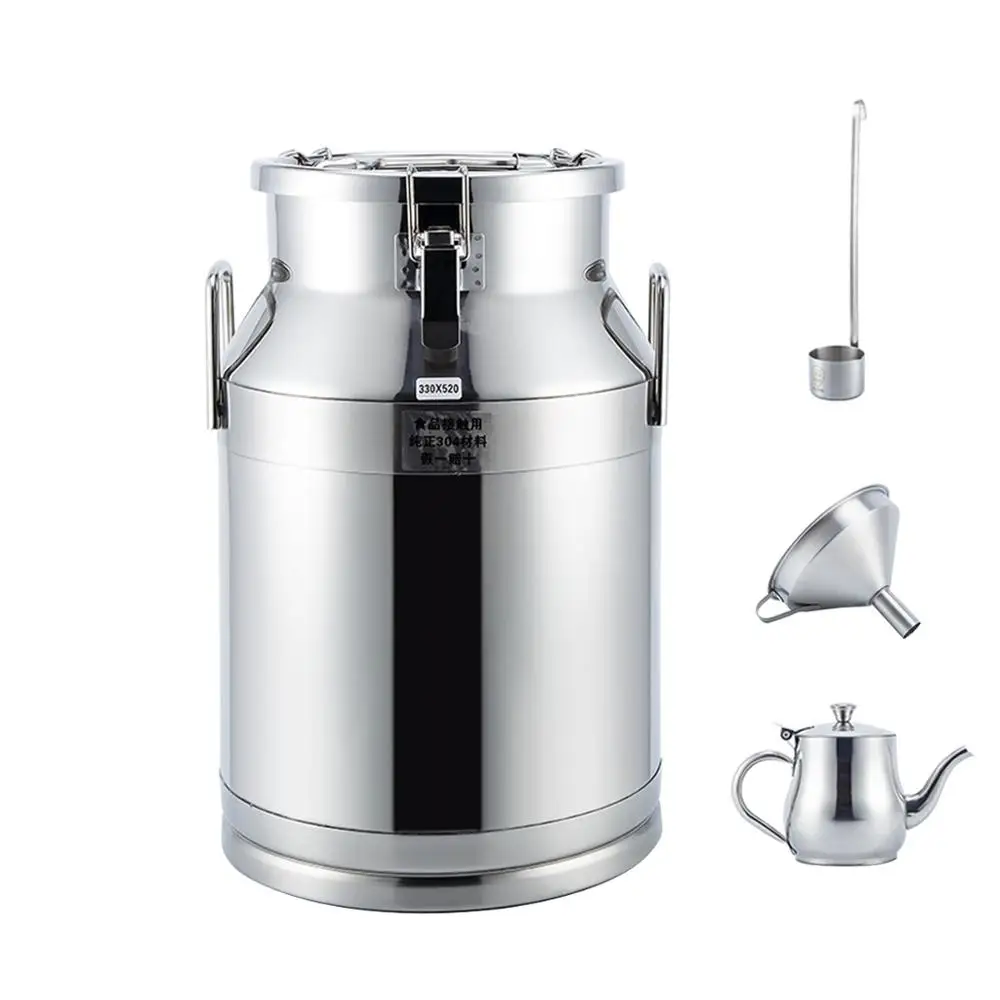 Thick Seal Barrel 304 Stainless Steel Bulk Food Storage Transport Container Milk Wine Tea Leaf Peanut Oil Bucket