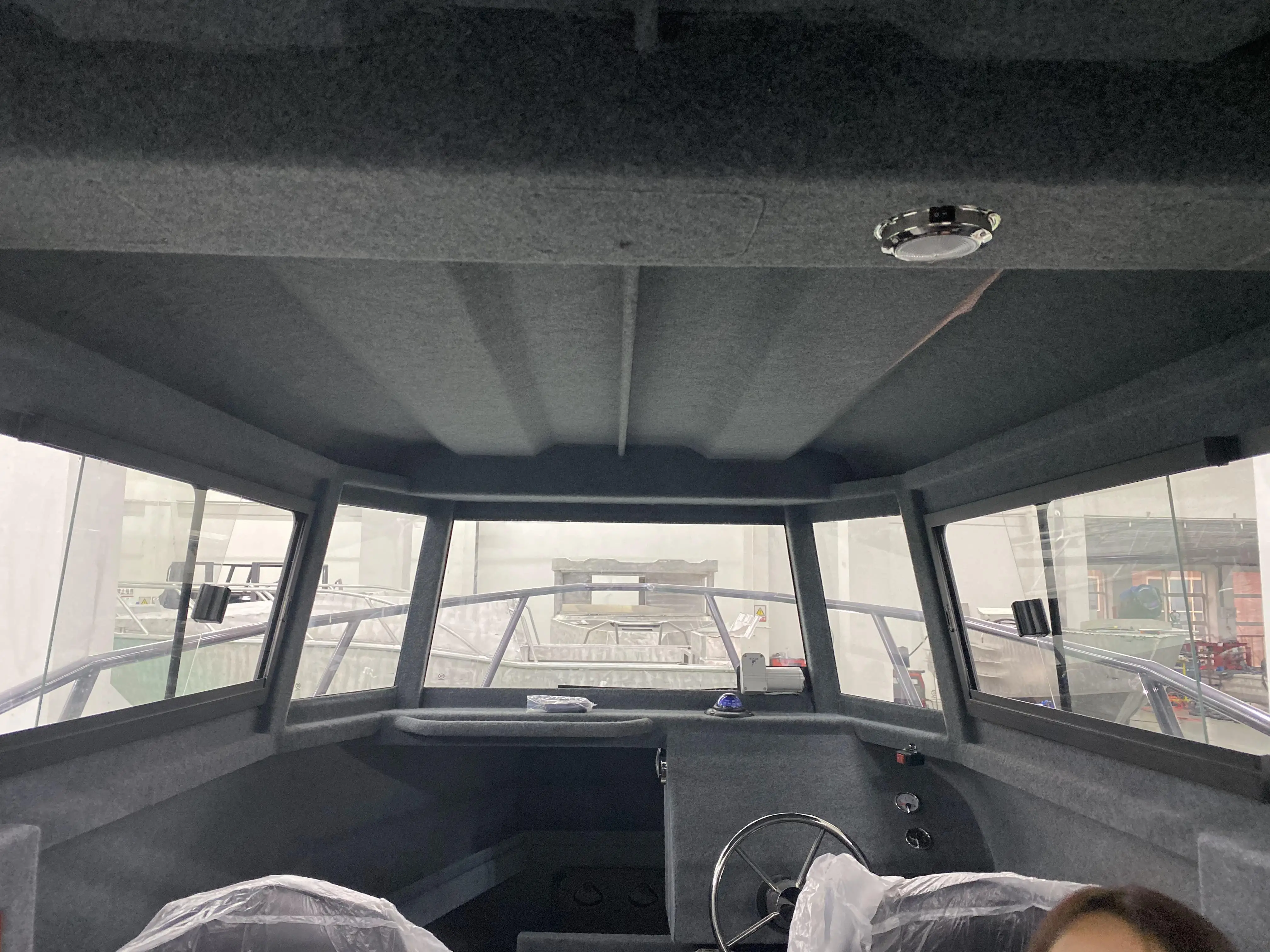 
7.5m fishing aluminum pontoon cabin boat yacht with walk around 