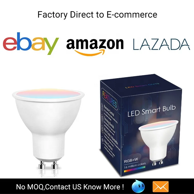  Amazon Горячая продажа фабрика OEM 5 Вт GU10 WiFi умная Светодиодная лампа совместима с Alexa и