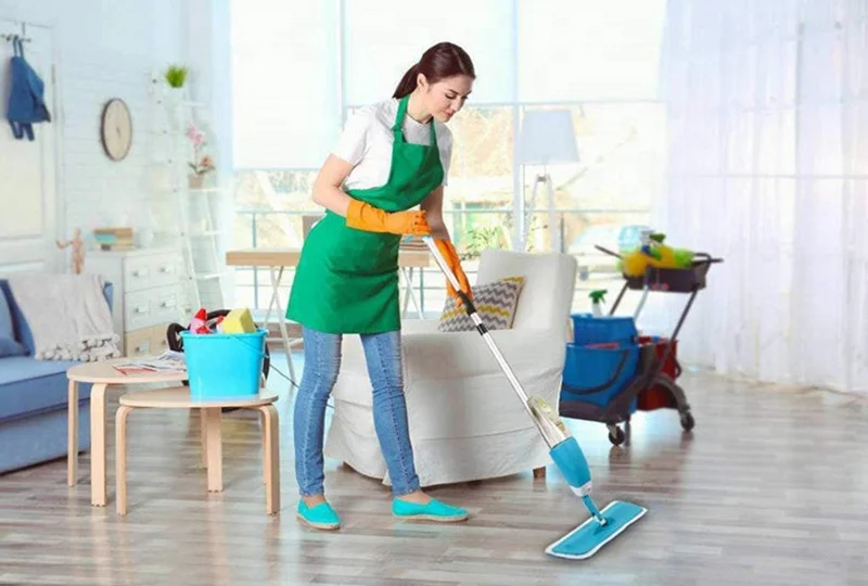 Smart floor spray wet mop handle dust cleaning microfiber mop head attachment dry mop refills set