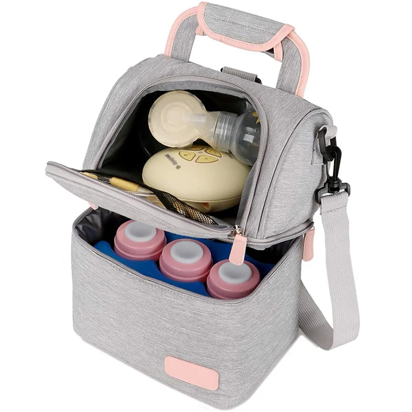 Двухслойные рабочие сумки для ланча женский рюкзак с молокоотсосом изолированная сумка охлаждения грудного молока пикника