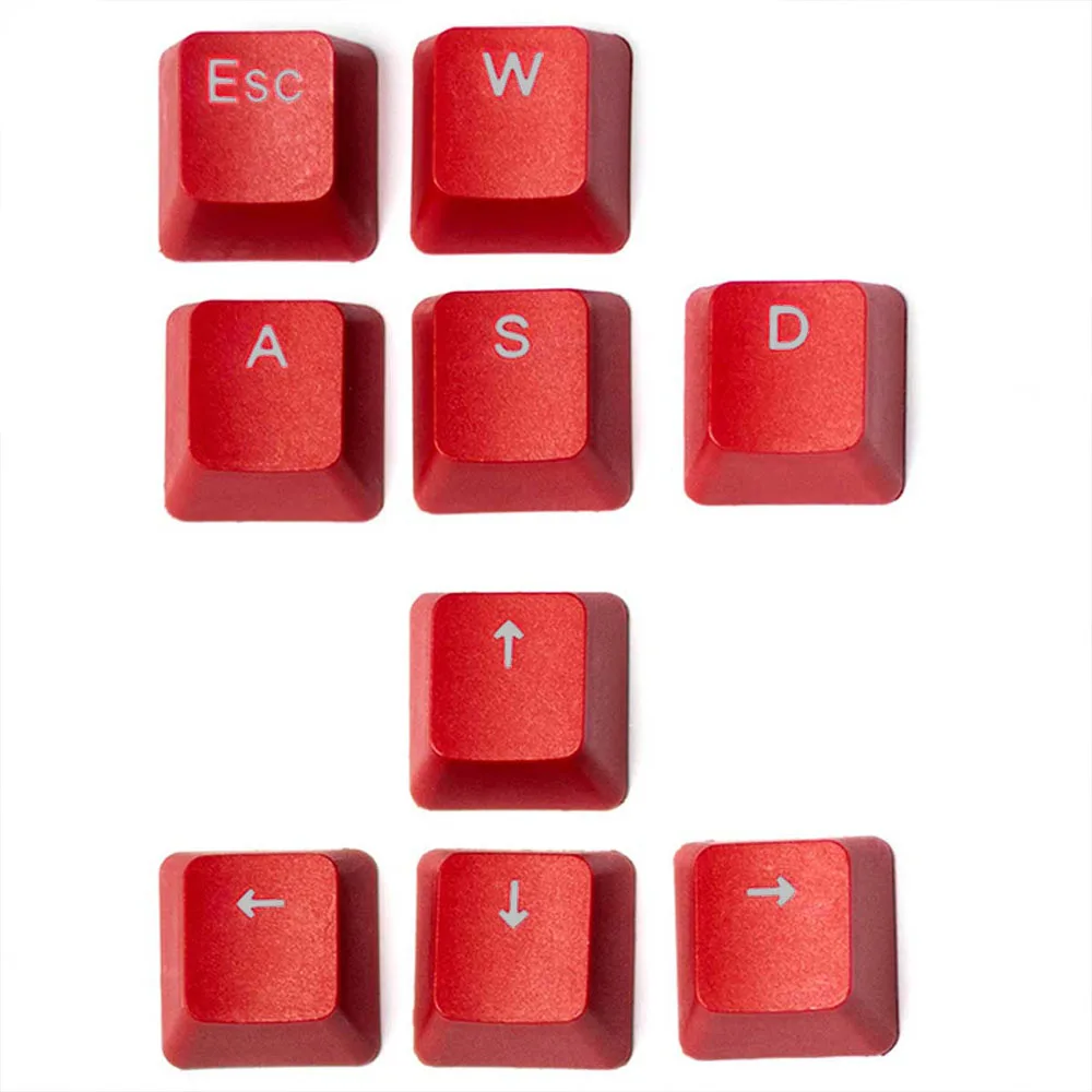 2021 Brand New Red PBT Doubleshot Keycaps Cherry MX OEM Profile Keycap set WASD 9 Keys
