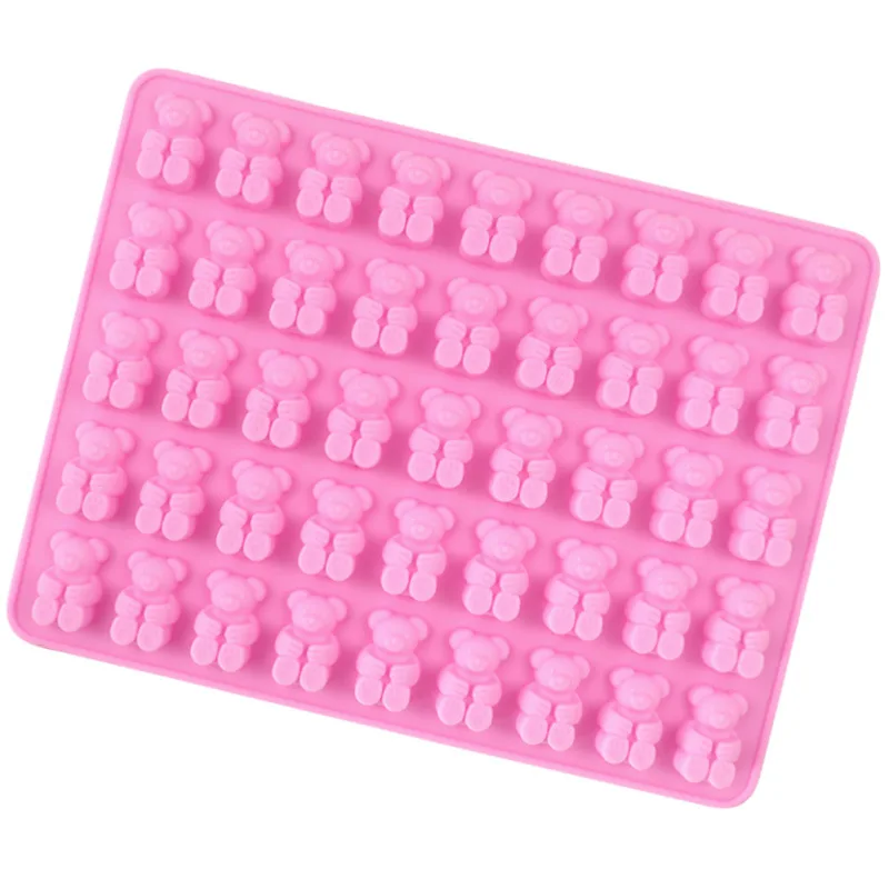 Custom logo Gummy Bear Mold Silicone, 45 Cavity/50 CLarge Customize Gummy Candy Molds 100% Bpa Free Jello Ice Tray