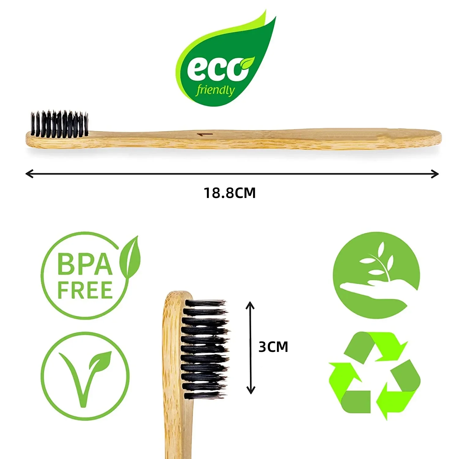 Custom Logo Eco-friendly Bamboo Toothbrush with Biodegradable Bamboo Handle Soft Bristle for Adult Use at Home Travel Box Packed