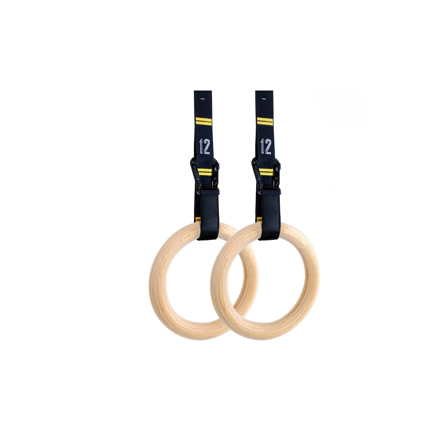 Quick Adjust Numbered Straps and Exercise Videos Guide Wood Gymnastics Rings Wooden Rings Training Gym Fitness Calisthenics