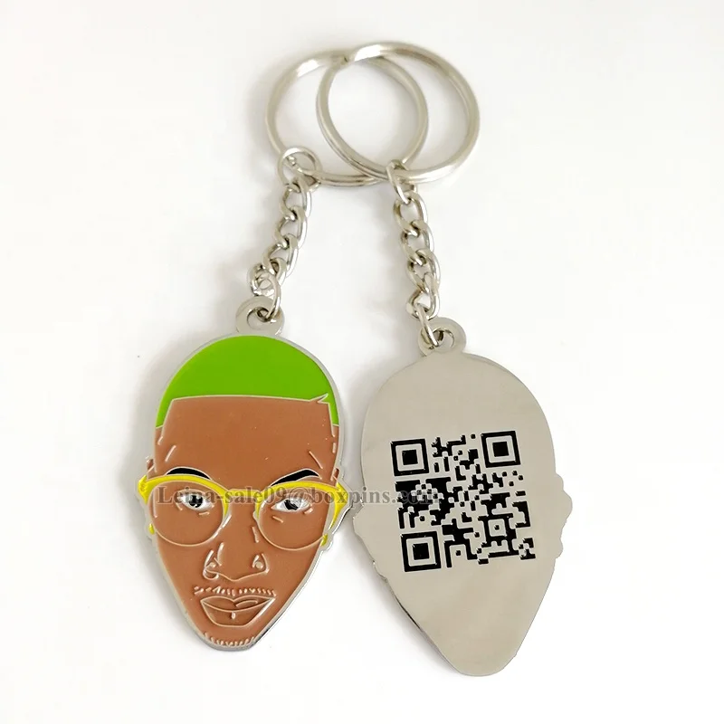 Металлический брелок с qr-кодом персонализированные подарки логотип бренда гравировка печать ключей QR-кодом для рекламной рекламы
