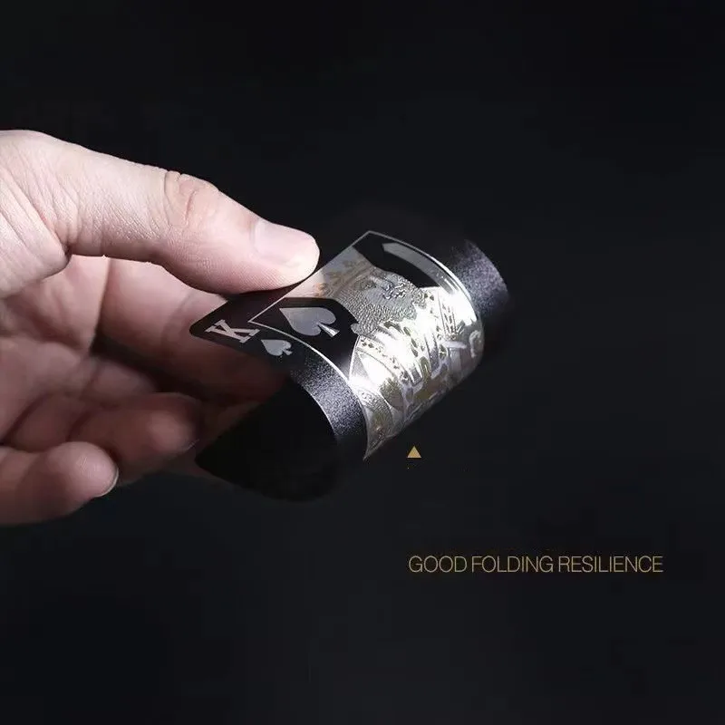 Wholesale Black Gold Playing Cards Durable Waterproof Gold Foil High-Grade Playing Cards for Party PVC Playing Cards