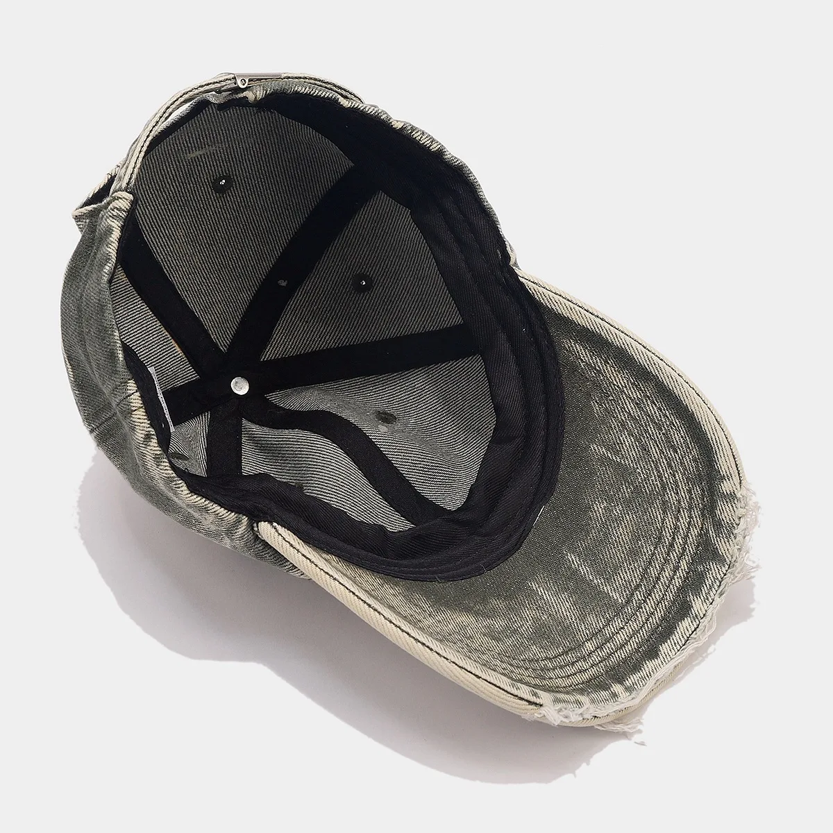 Korean brand fashion hole soft distressed dad hats custom female art retro washed baseball dad distressed hat men