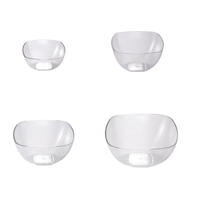 Transparent Acrylic Plastic Salad Bowl Lotus Flower Shaped Fruit Vegetable Mixing Bowls