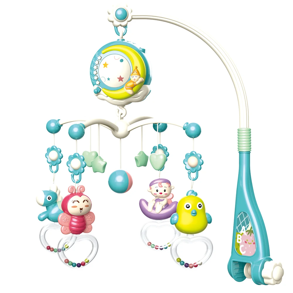 Sleep Music Multifunction Remote Control Musical Bed Bell Rattle Baby Toy Hanging Baby Music Bed Bell Crib Mobile