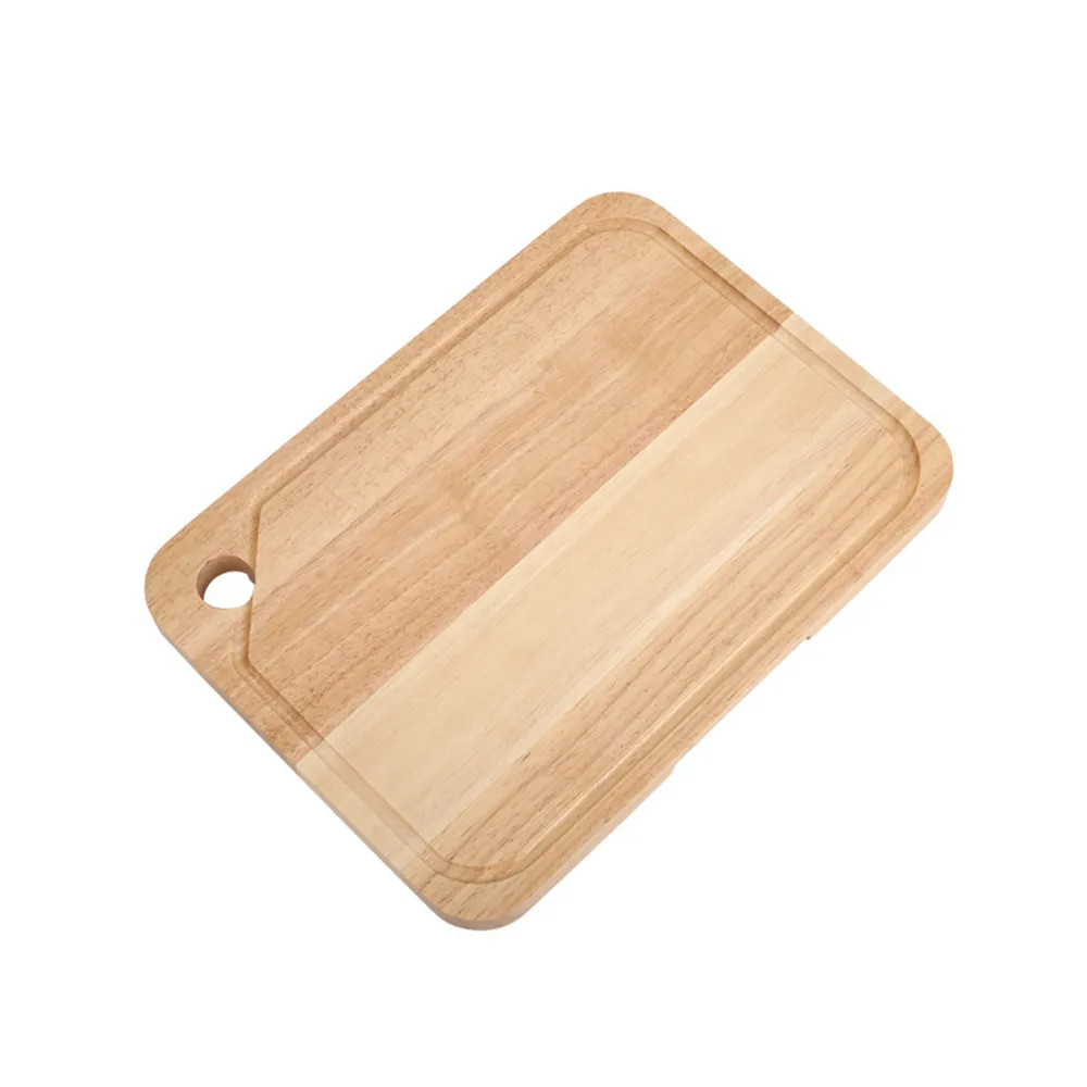 Low MOQ natural wood cutting serving board set chopping board oak customized with groove