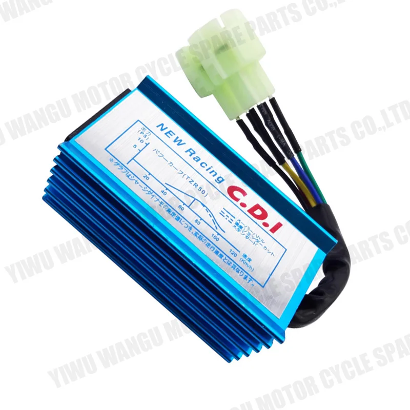 Синий 6 Pin гоночный CDI GY6 Круглый Коробка зажигания для 50cc 90cc 110cc 125cc 150cc 2 тактный двигатель Мопед Скутер ATV Quad
