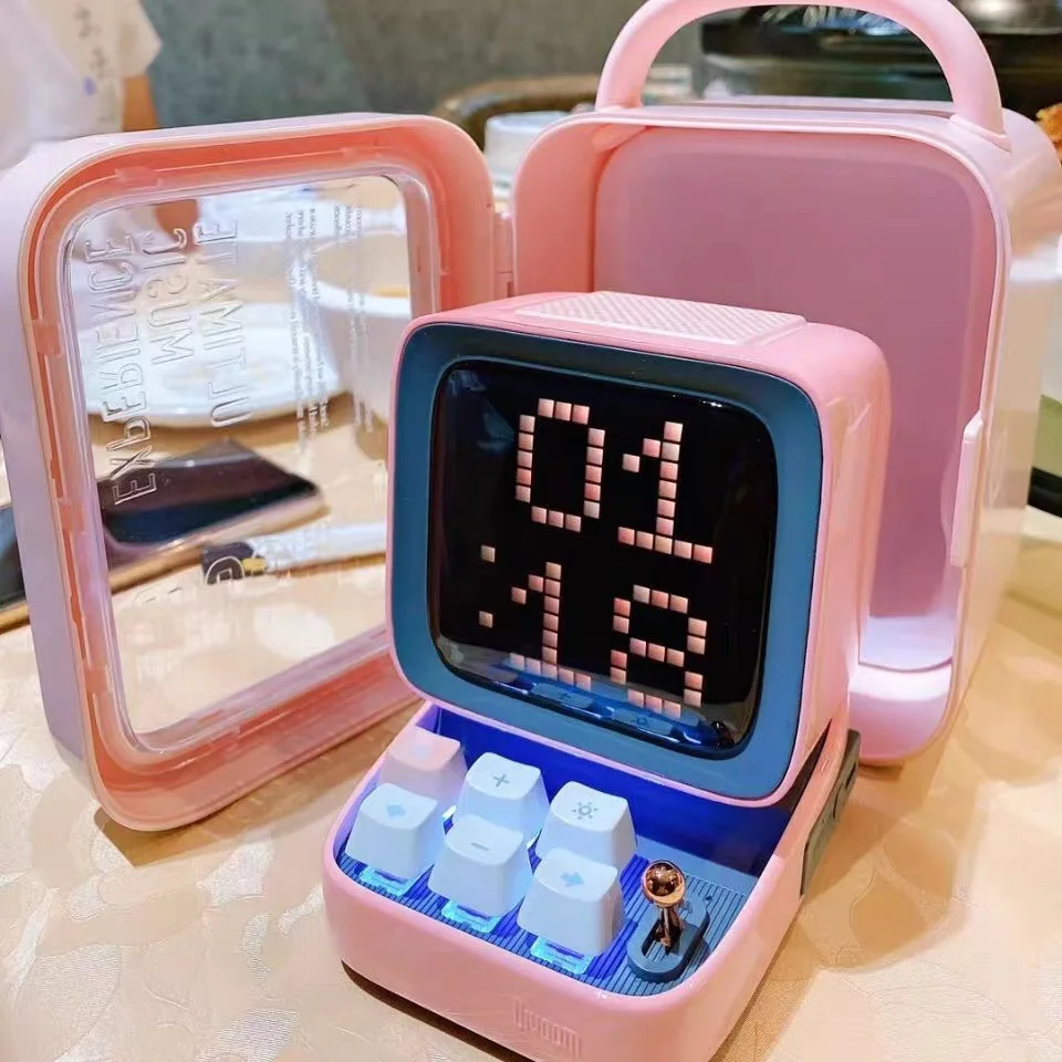 Управление через приложение, передний экран, Divoom Ditoo, Ретро Художественный будильник, DIY светодиодный дисплей, доска для игр, все портативные динамики