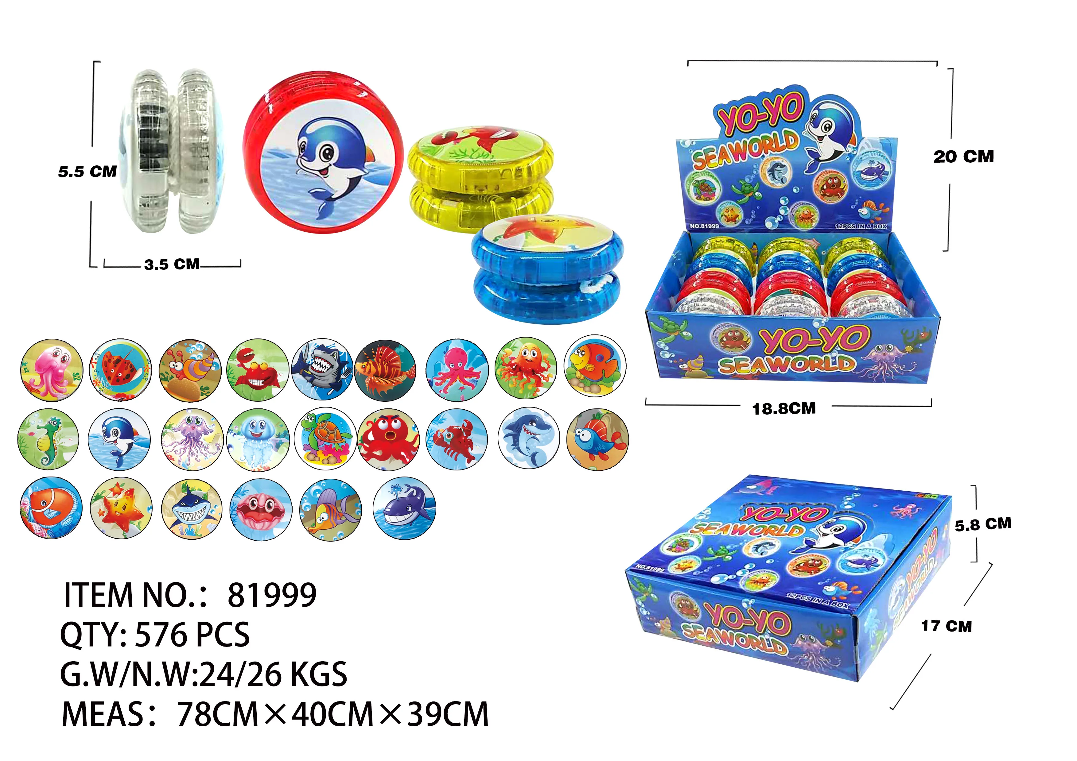 Wholesale Factory Direct Seaworld YOYO Ball Flushing Light Educational Toys For Kids