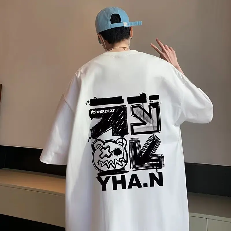 Wholesale Custom mens oversize T-shirt Print logo 100% cotton plus size tee shirt big and tall t-shirts loose fit t shirt