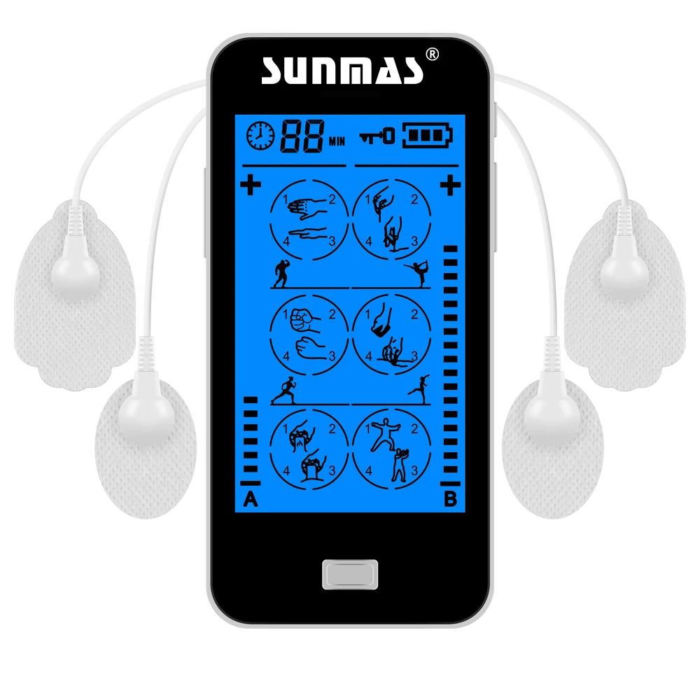 TENS Unit EMS Muscle Stimulator with Touch Screen 2 Channels 24 Modes TENS Machine