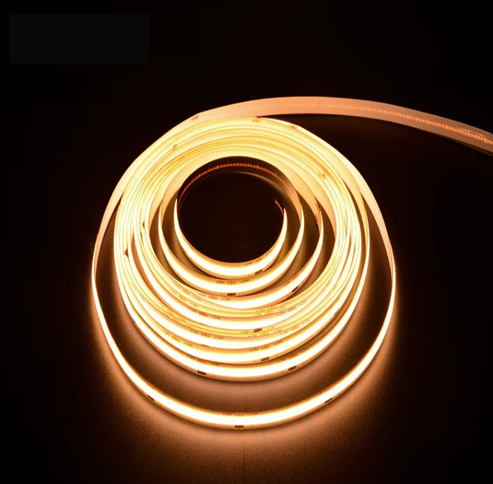 High Density LED Tape Ribbon Light DC12V 24V 480leds 8mm IP20 9W/M White Warm White Dotless Flexible COB LED Strip