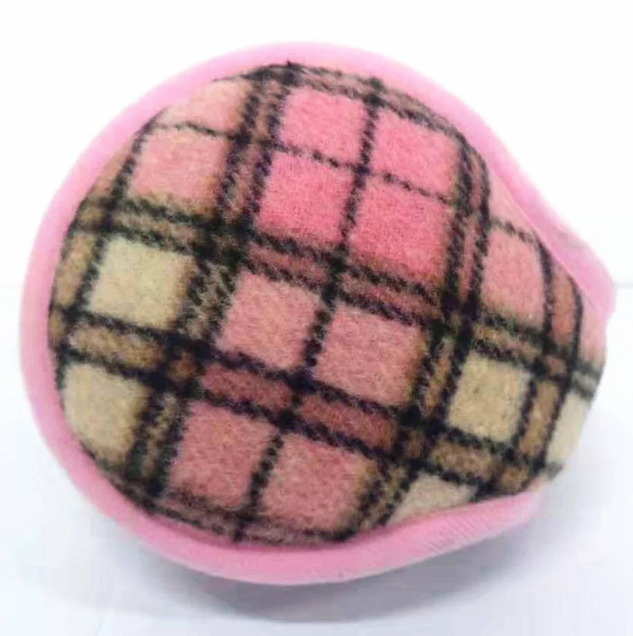 Высококачественные шерстяные меховые наушники в клетку, Зимние теплые наушники